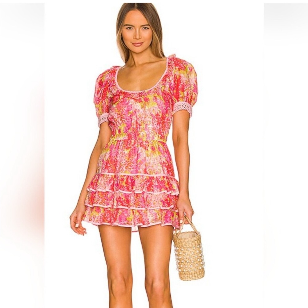 LoveShackFancy Safiya Dress in Swaying Coral